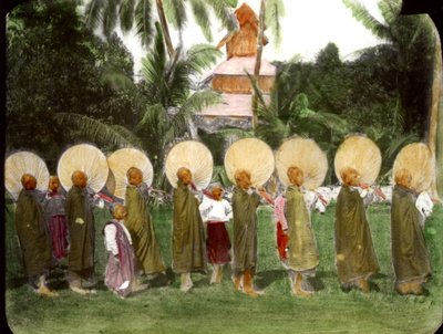 Procession of Monks with Fans, c.1880s by Unknown